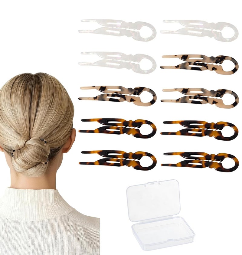 Sunolga 10 PCS 2.83 in Small French Hair Pins for Women, Prestige Hair Pins for All Hair, Curved Shape for Better Head Fit Hair Accessories, Serrated Anti-Slip Design Hairpins - Image 1